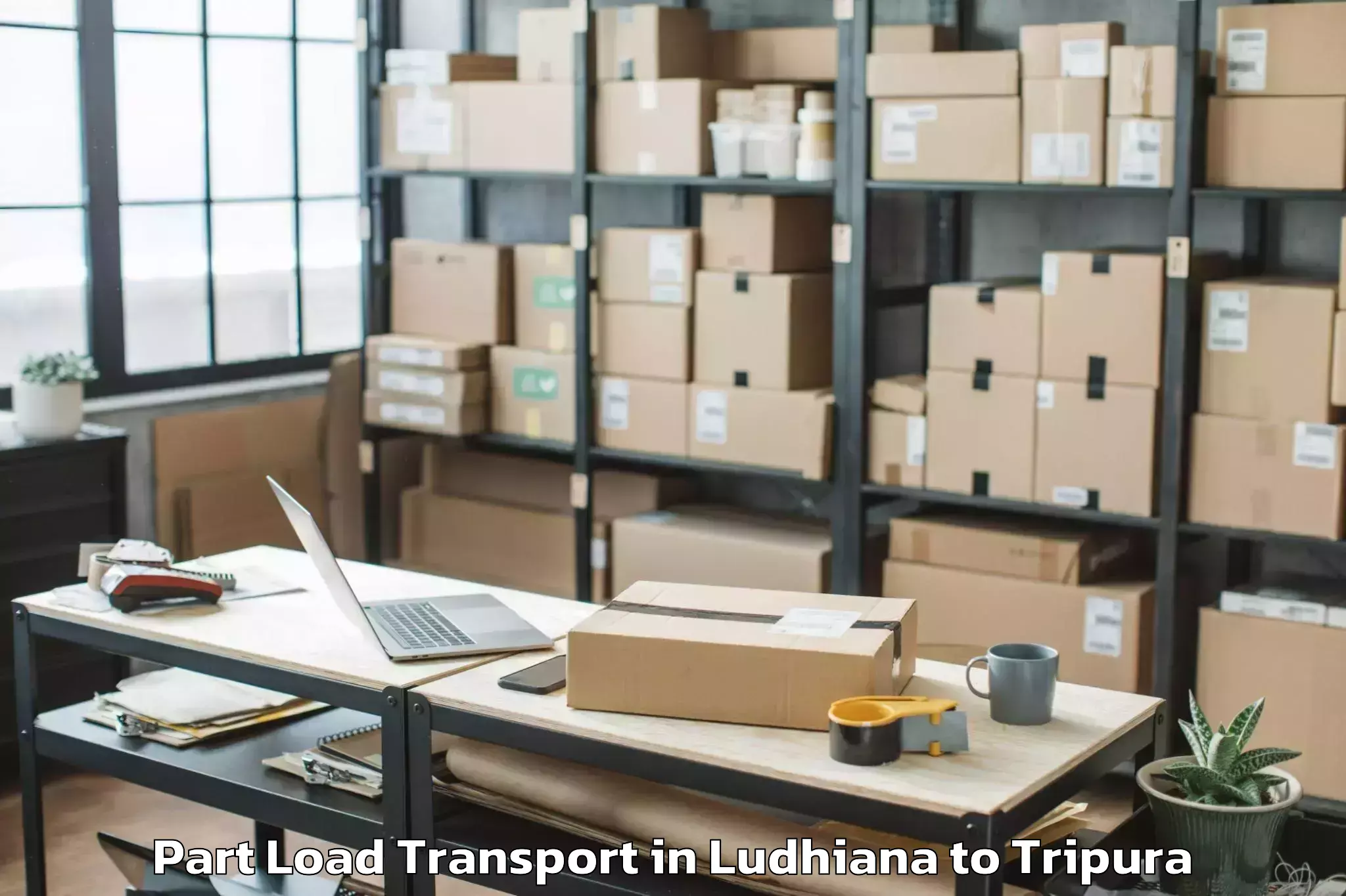 Leading Ludhiana to Udaipur Tripura Part Load Transport Provider